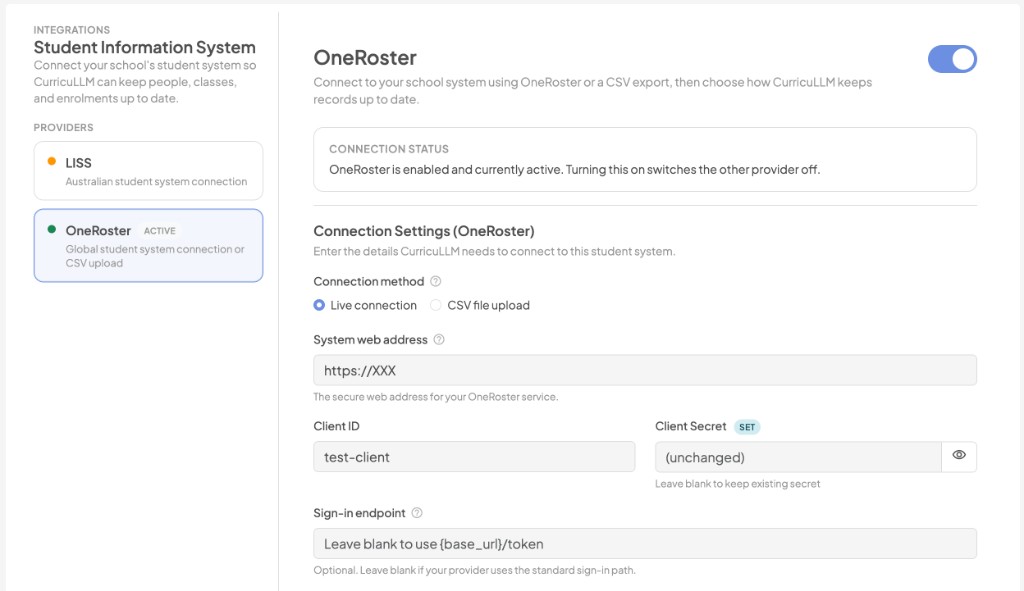 15.4 SIS Integration (OneRoster) - Image 1